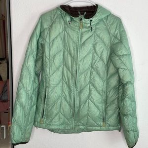 Packable Eddie Bauer Green Down Jacet size M